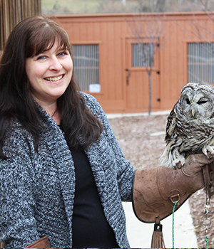 Headshot of Deanna O'Brian holding a Bard Owl.