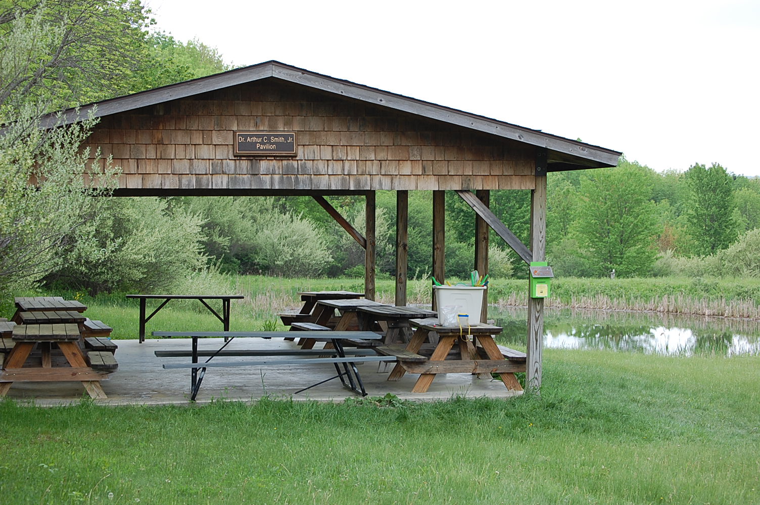Front view of the outdoor Picnic Pavilion