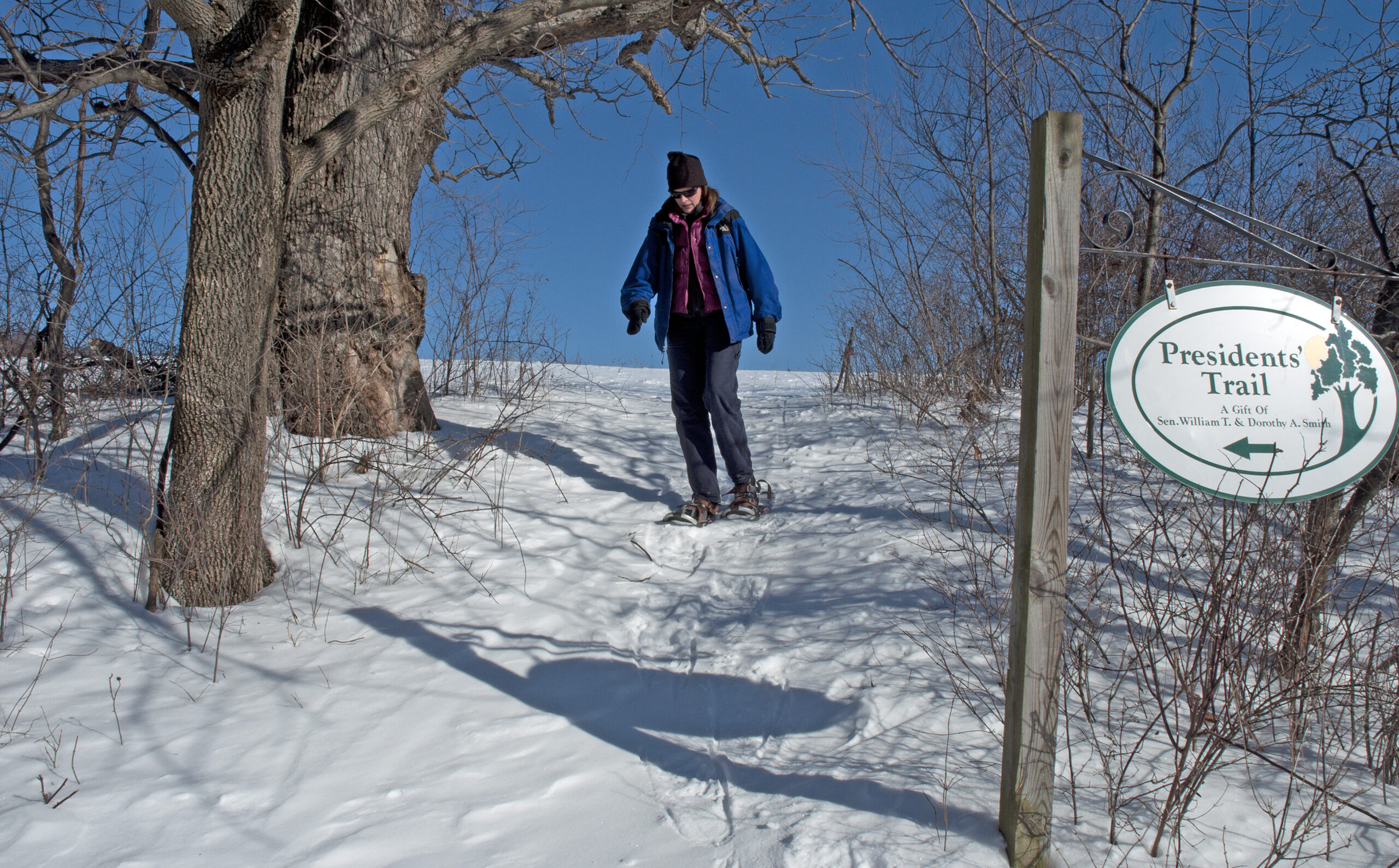 President's Trail in the winter.